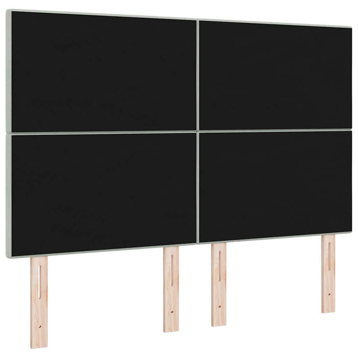 Hovedgærde med LED -strimmellys Lysegrå 80 cm Fløjl