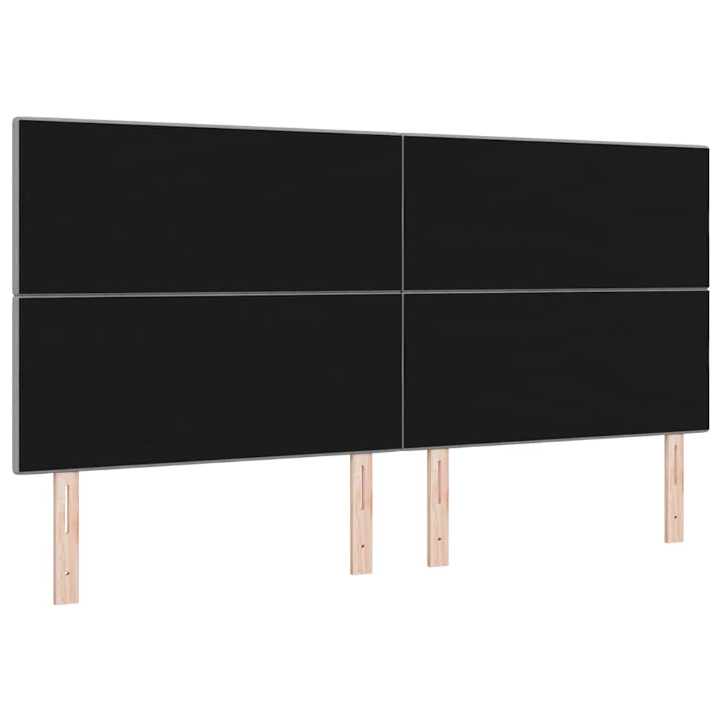 LED Sengegavl med LED -strimmellys Lysegrå 200 cm Stof
