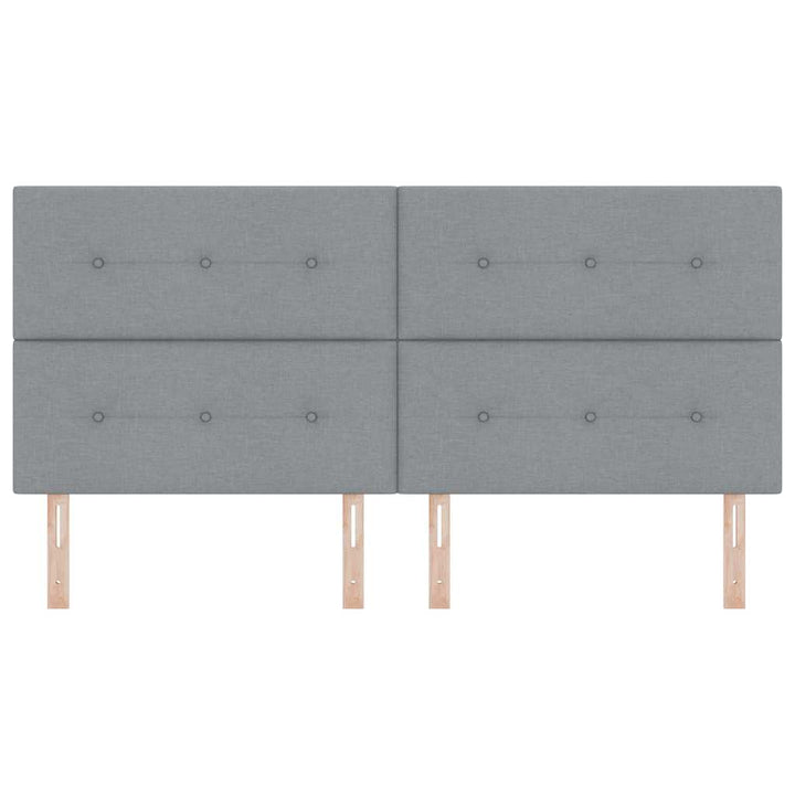 LED Sengegavl med LED -strimmellys Lysegrå 200 cm Stof
