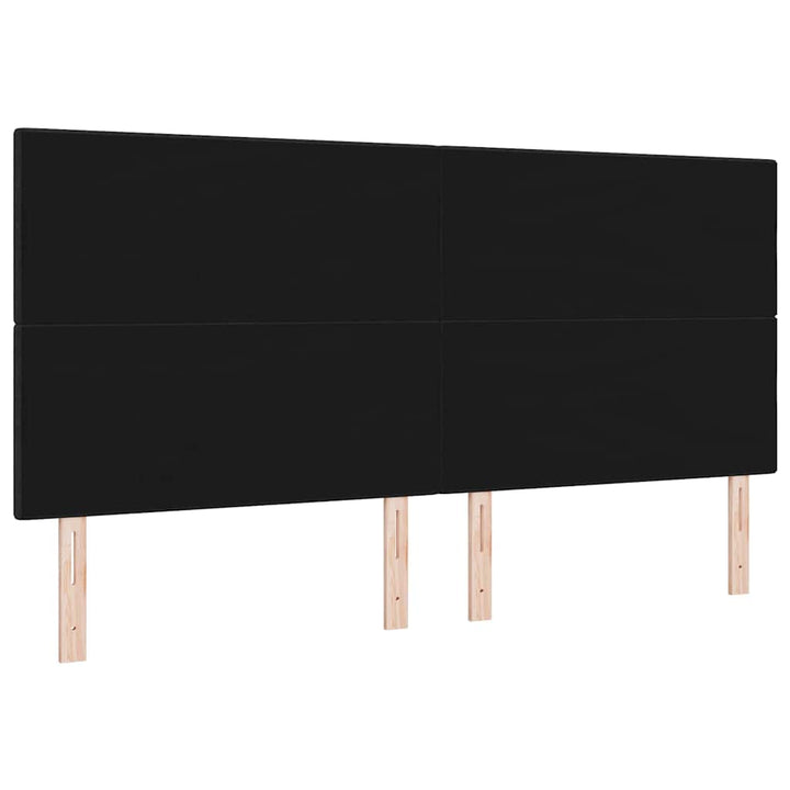 LED Sengegavl med LED -strimmellys Sort 200 cm Stof
