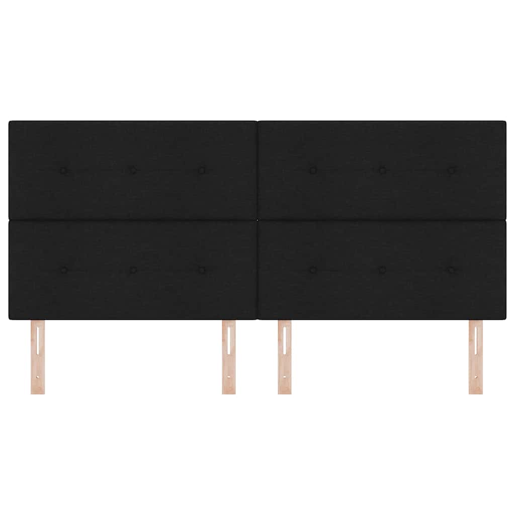 LED Sengegavl med LED -strimmellys Sort 200 cm Stof