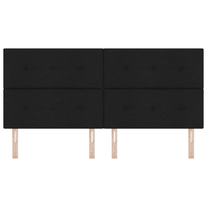 LED Sengegavl med LED -strimmellys Sort 200 cm Stof