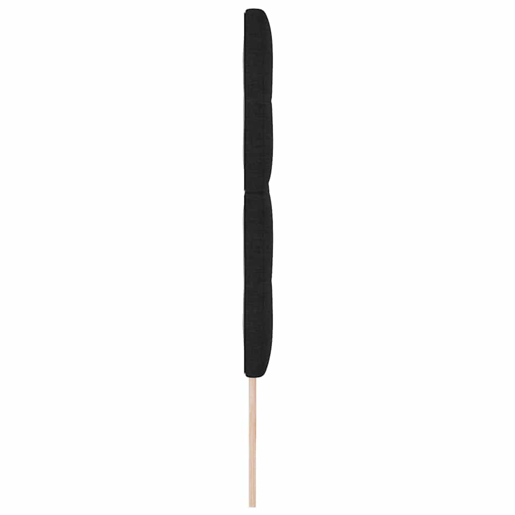 LED Sengegavl med LED -strimmellys Sort 200 cm Stof