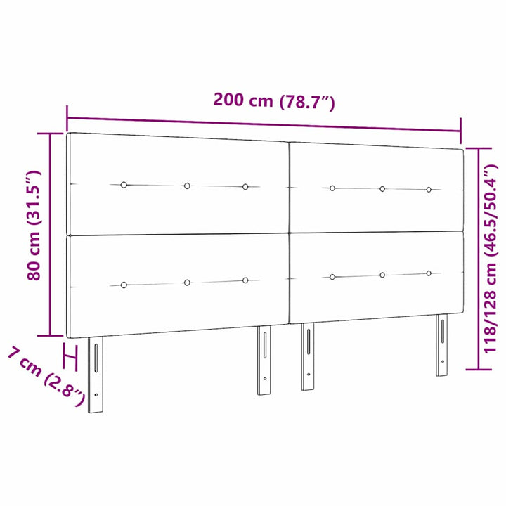 LED Sengegavl med LED -strimmellys Sort 200 cm Stof