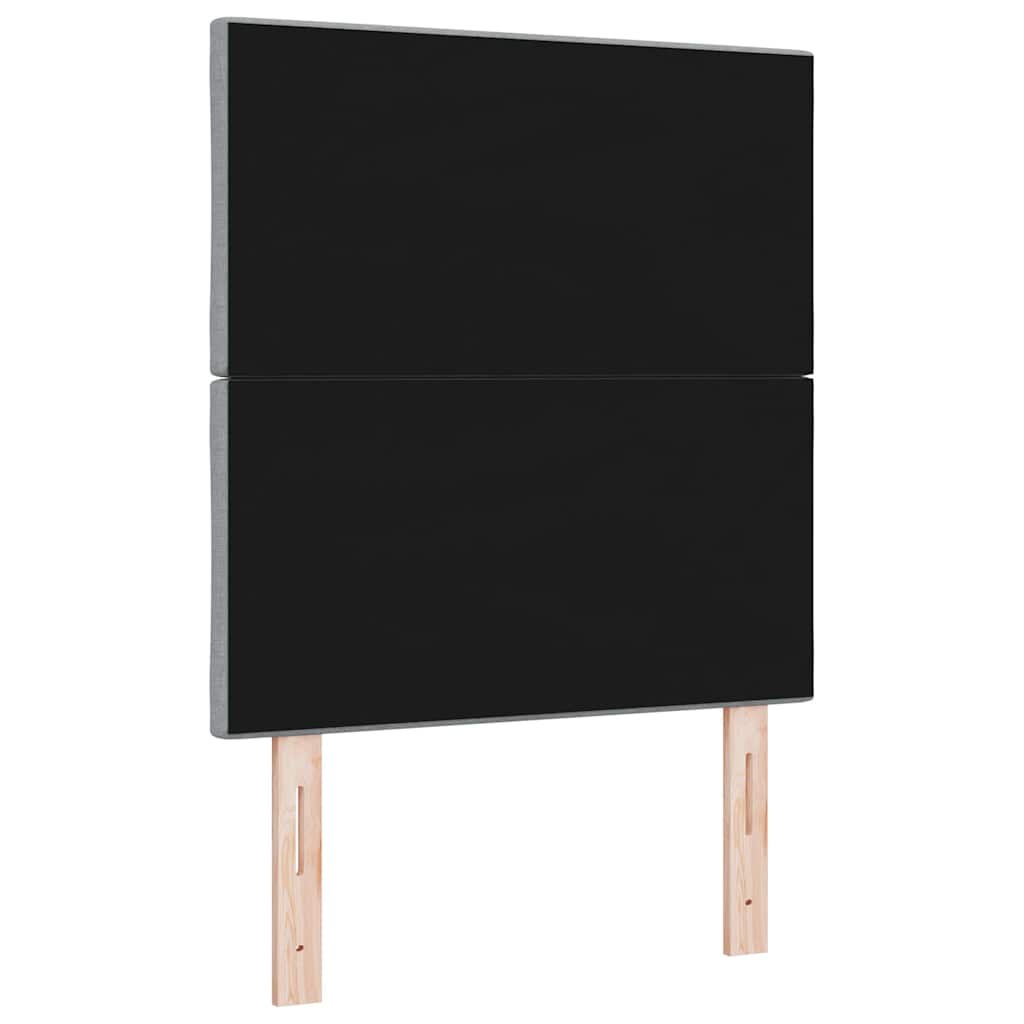 Hovedgærde med LED -strimmellys Indstillelig Lysegrå 80 cm Stof