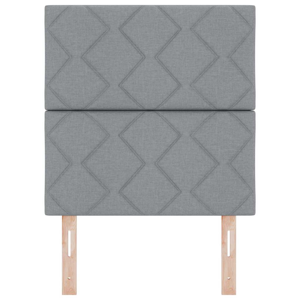 Hovedgærde med LED -strimmellys Indstillelig Lysegrå 80 cm Stof
