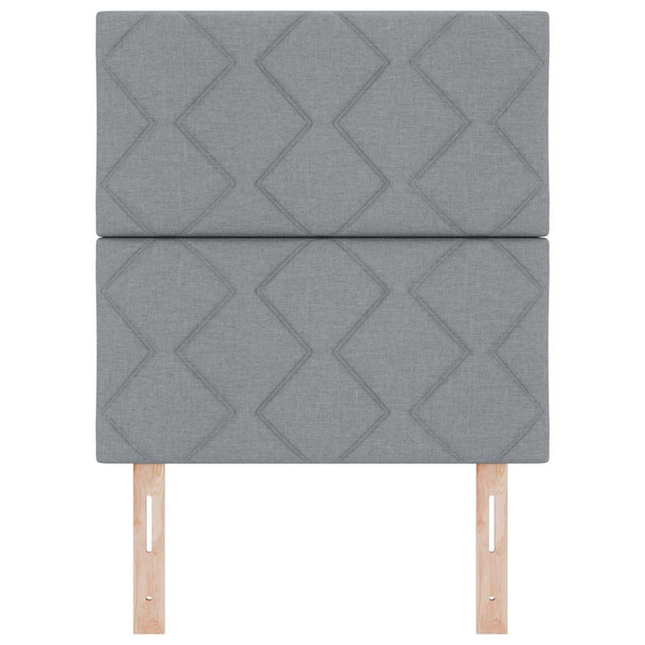 Hovedgærde med LED -strimmellys Indstillelig Lysegrå 80 cm Stof
