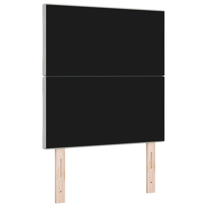 LED-sengegavl med LED -strimmellys Lysegrå 80 cm Fløjl