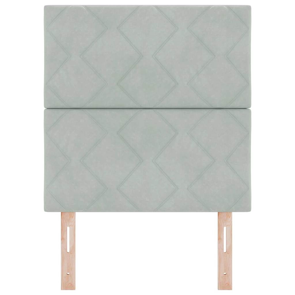 LED-sengegavl med LED -strimmellys Lysegrå 80 cm Fløjl