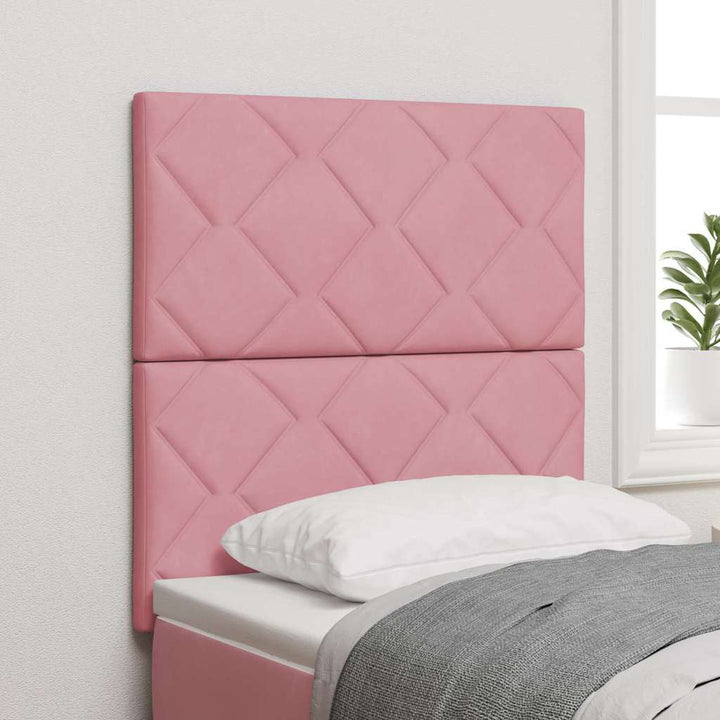 LED-sengegavl med LED -strimmellys Lyserød 80 cm Fløjl