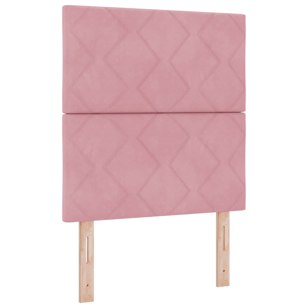 LED-sengegavl med LED -strimmellys Lyserød 80 cm Fløjl