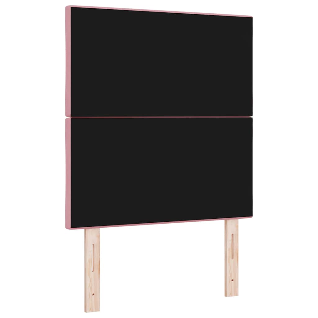 LED-sengegavl med LED -strimmellys Lyserød 80 cm Fløjl