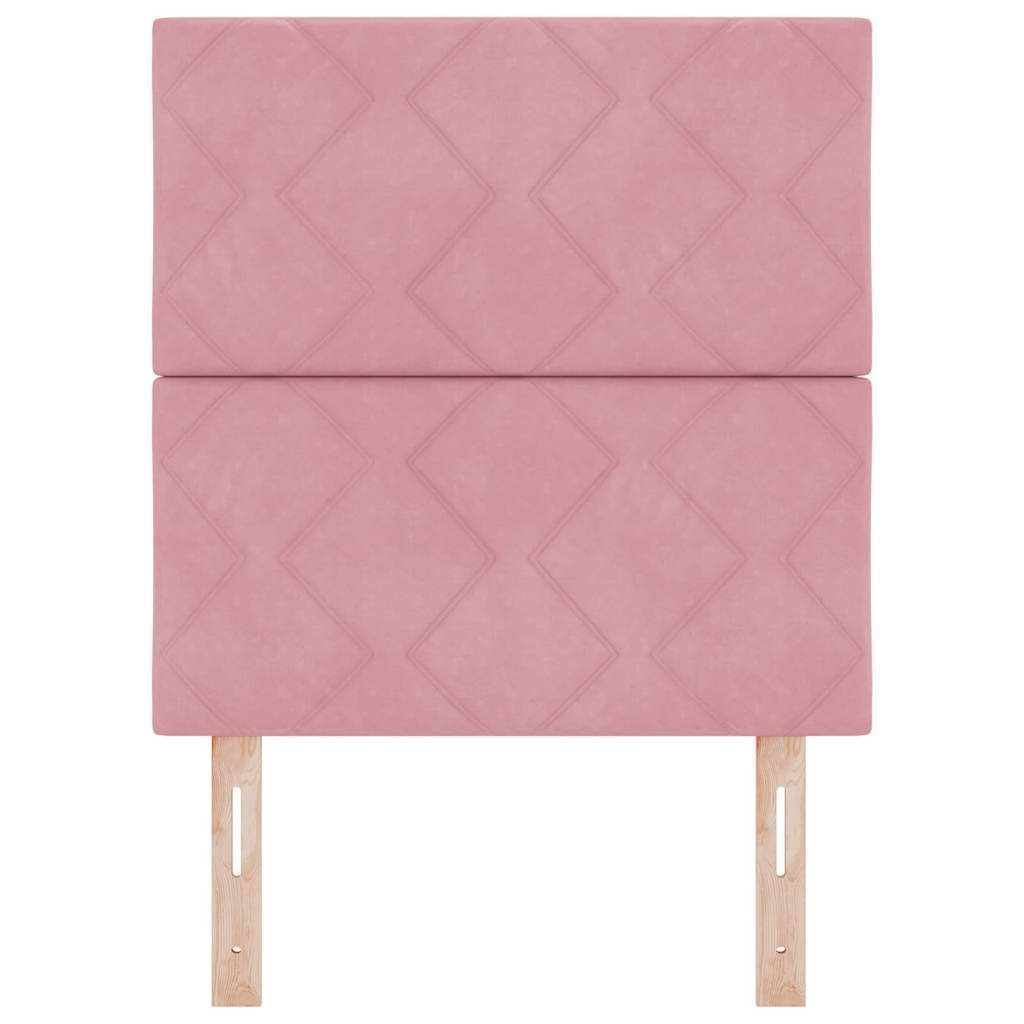 LED-sengegavl med LED -strimmellys Lyserød 80 cm Fløjl