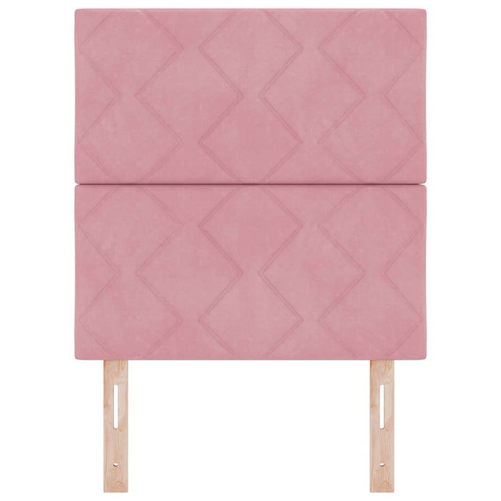 LED-sengegavl med LED -strimmellys Lyserød 80 cm Fløjl