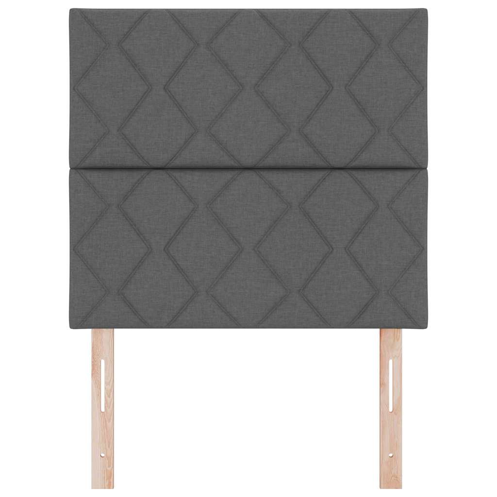 Hovedgærde med LED -strimmellys med hovedgærde Grå 90 cm Stof