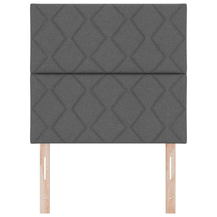 Hovedgærde med LED -strimmellys med hovedgærde Grå 90 cm Stof