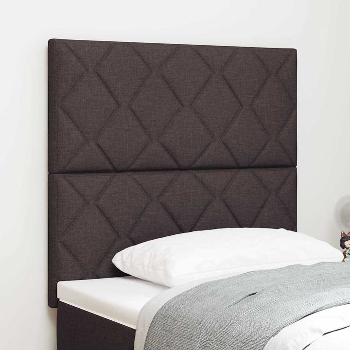 Hovedgærde med LED -strimmellys med hovedgærde Brun 90 cm Stof