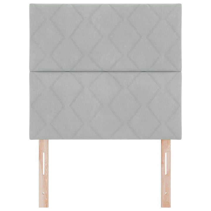 LED-sengegavl med LED -strimmellys Lysegrå 90 cm Fløjl