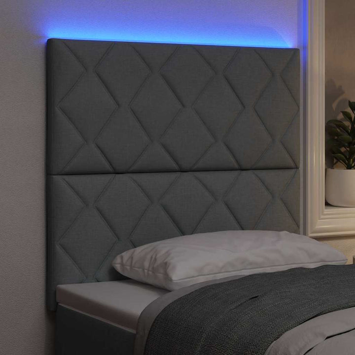 Hovedgærde med LED -strimmellys Lysegrå 100 cm Stof
