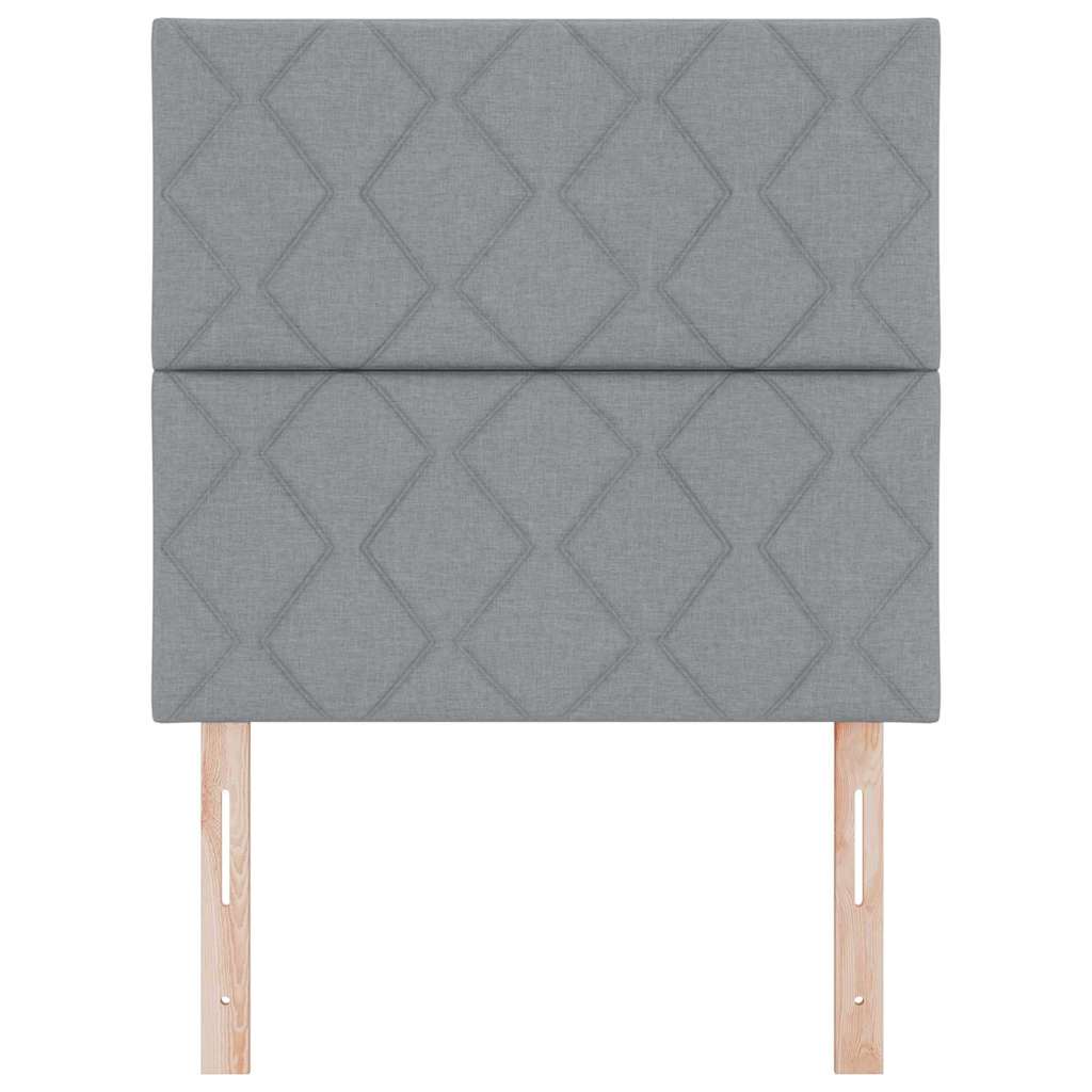 Hovedgærde med LED -strimmellys Lysegrå 100 cm Stof