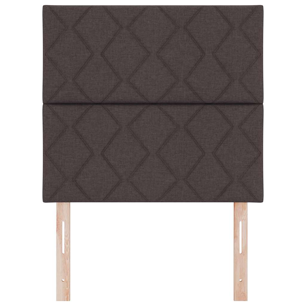 Hovedgærde med LED -strimmellys med hovedgærde Brun 100 cm Stof