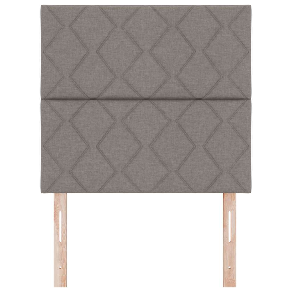 Hovedgærde med LED -strimmellys Gråbrun 100 cm Stof