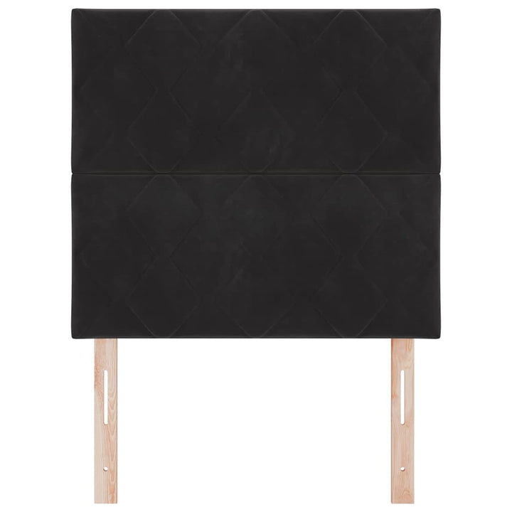 LED-sengegavl med LED -strimmellys Geometrisk Sort 100 cm Fløjl