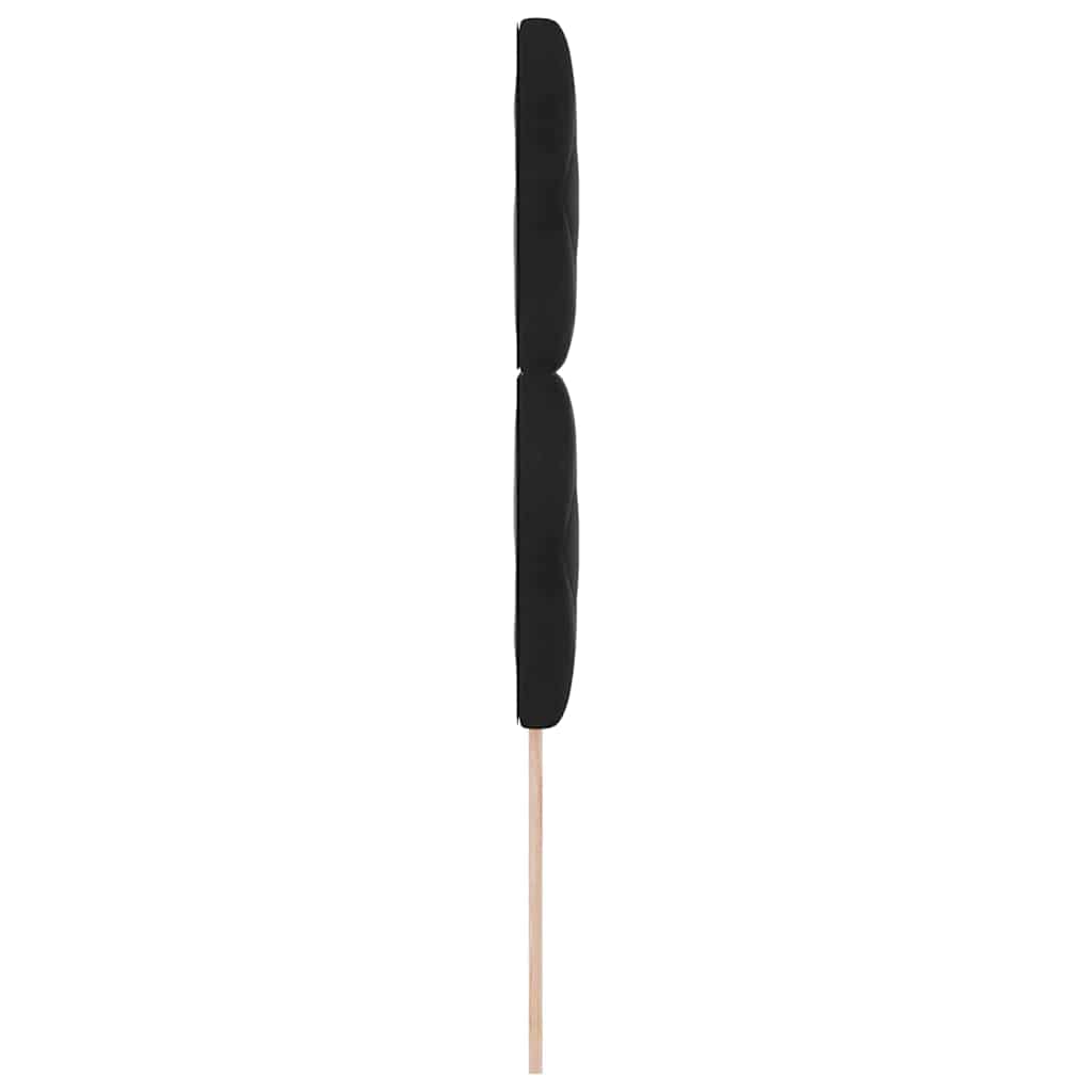 LED-sengegavl med LED -strimmellys Geometrisk Sort 100 cm Fløjl