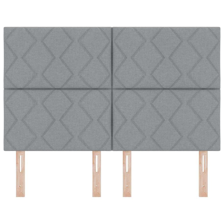 Hovedgærde med LED -strimmellys Lysegrå 144 cm Stof