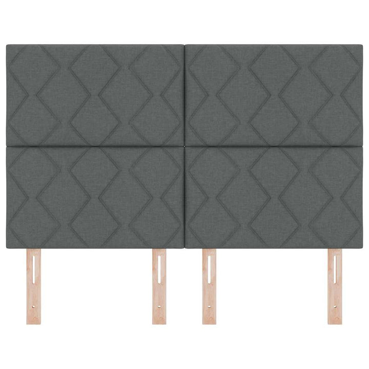 Hovedgærde med LED -strimmellys med hovedgærde Grå 144 cm Stof