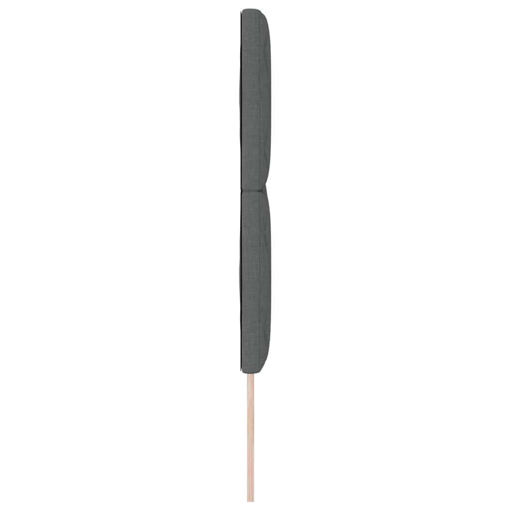 Hovedgærde med LED -strimmellys med hovedgærde Grå 144 cm Stof