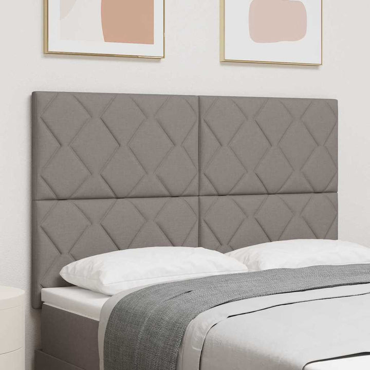 Hovedgærde med LED -strimmellys Gråbrun 144 cm Stof