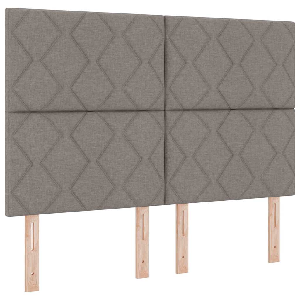 Hovedgærde med LED -strimmellys Gråbrun 144 cm Stof