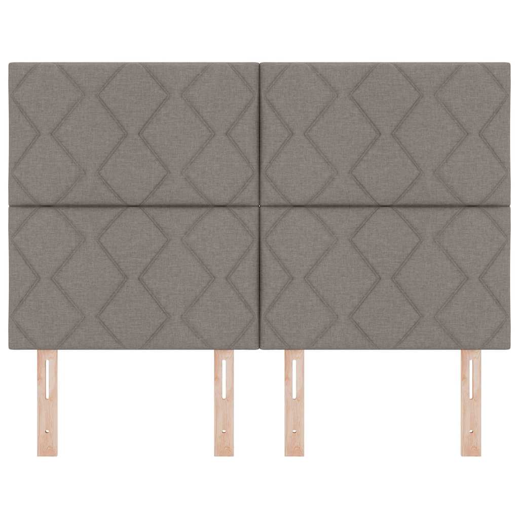 Hovedgærde med LED -strimmellys Gråbrun 144 cm Stof