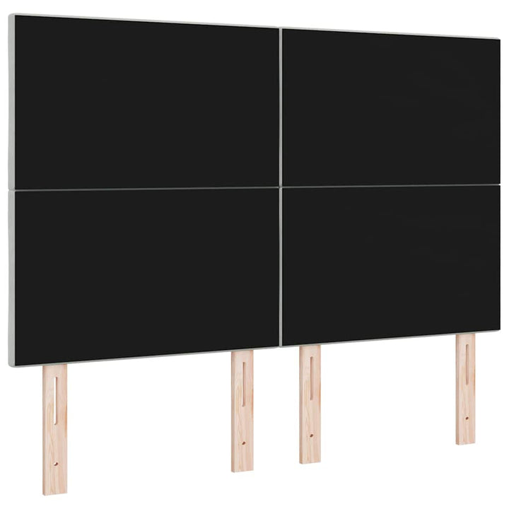 LED-sengegavl med LED -strimmellys Lysegrå 144 cm Fløjl