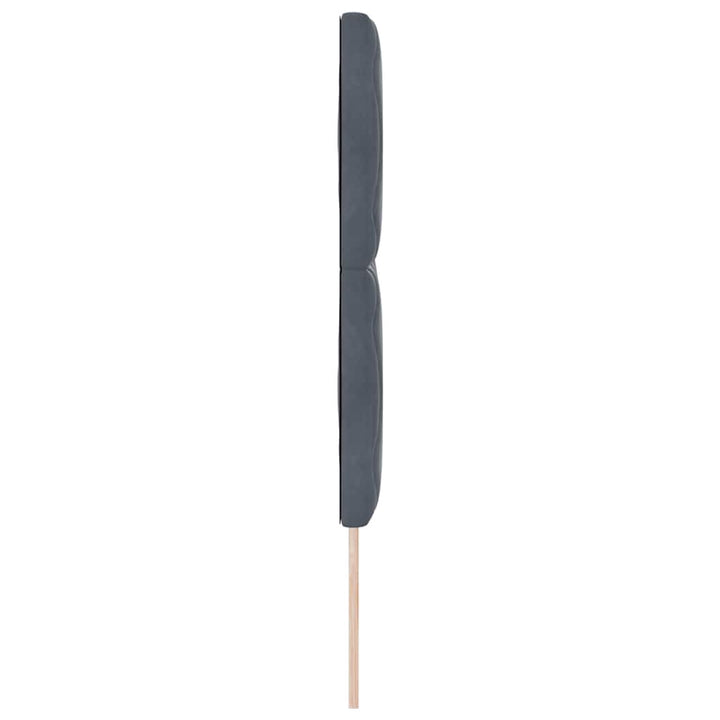 LED-sengegavl med LED -strimmellys Mørkegrå 144 cm Fløjl