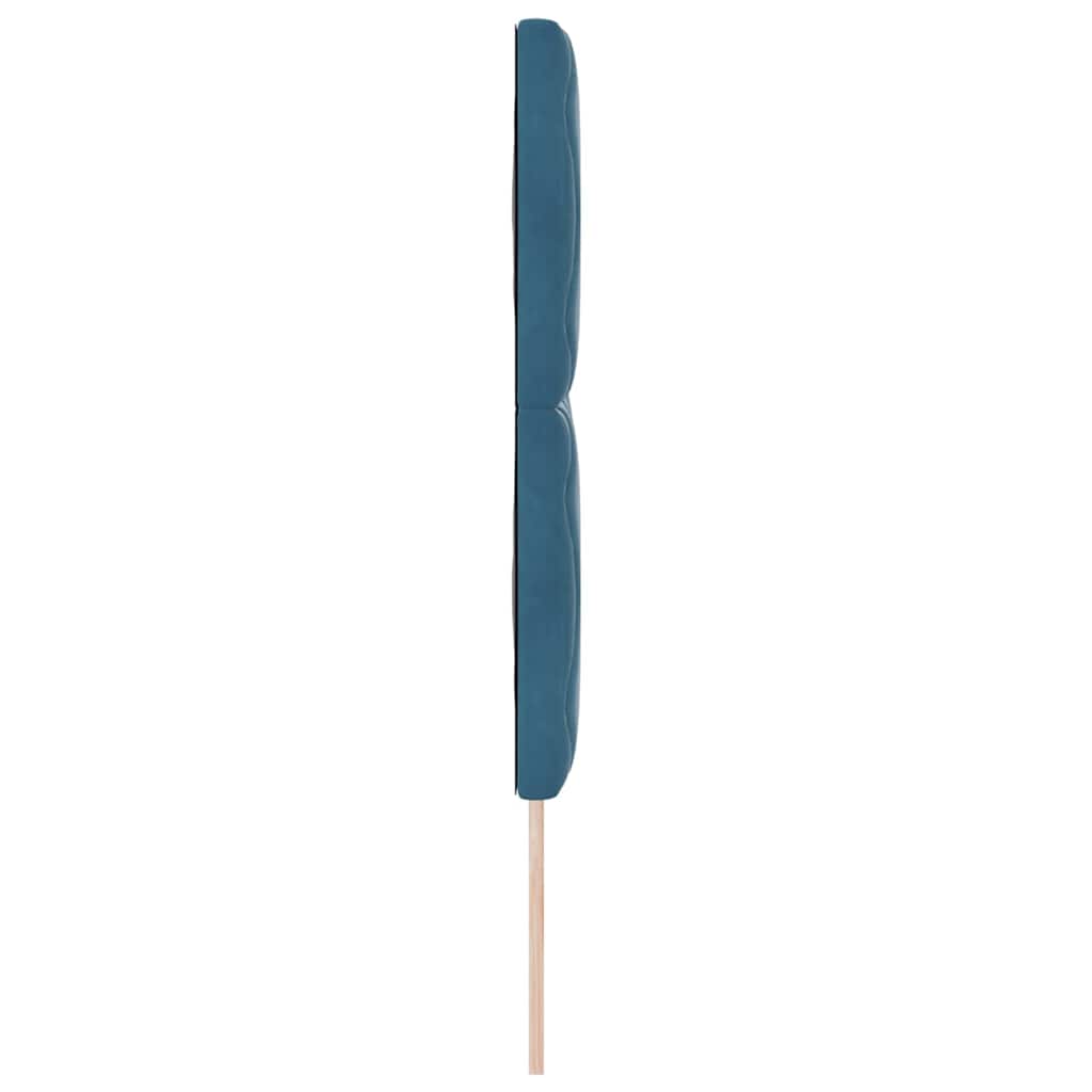LED-sengegavl med LED -strimmellys Mørkeblå 144 cm Fløjl