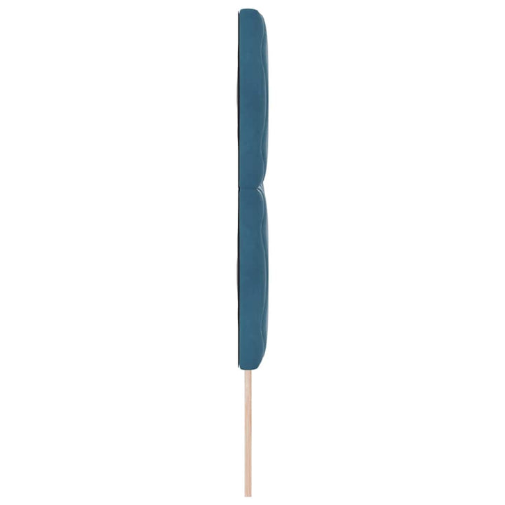 LED-sengegavl med LED -strimmellys Mørkeblå 144 cm Fløjl