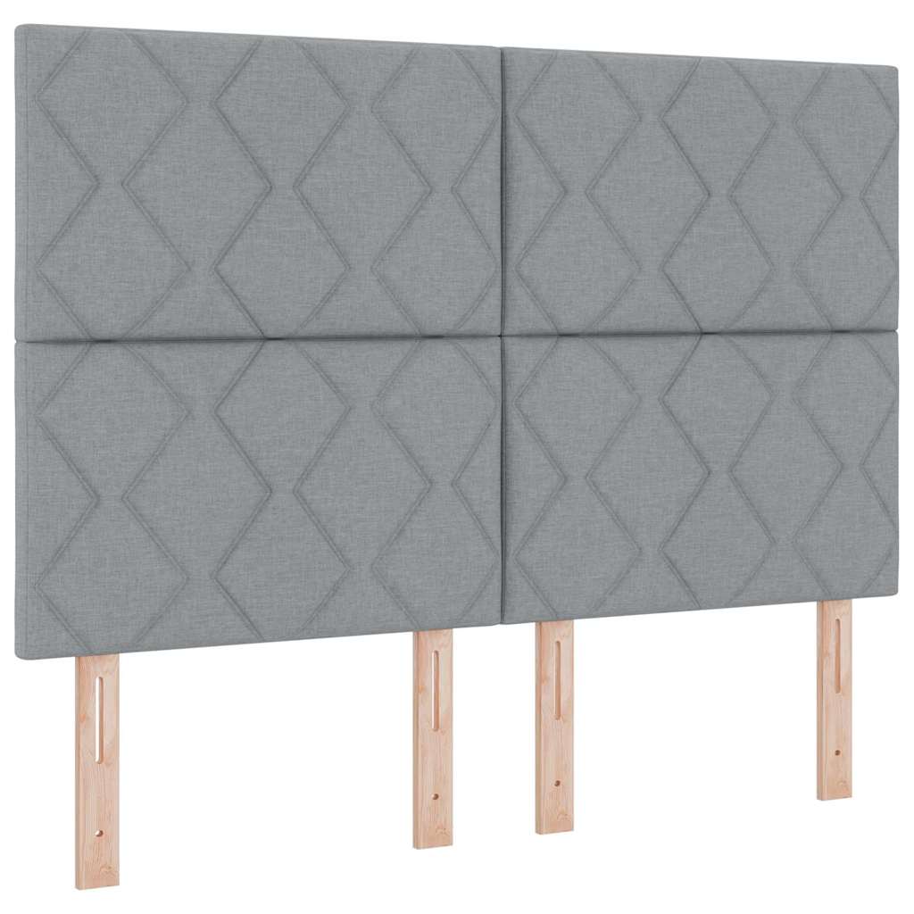 Hovedgærde med LED -strimmellys Lysegrå 160 cm Stof