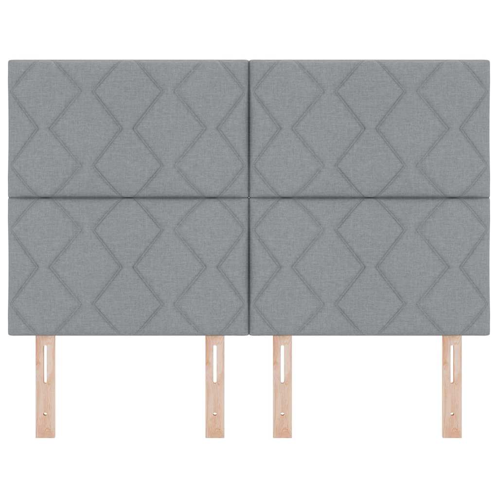 Hovedgærde med LED -strimmellys Lysegrå 160 cm Stof