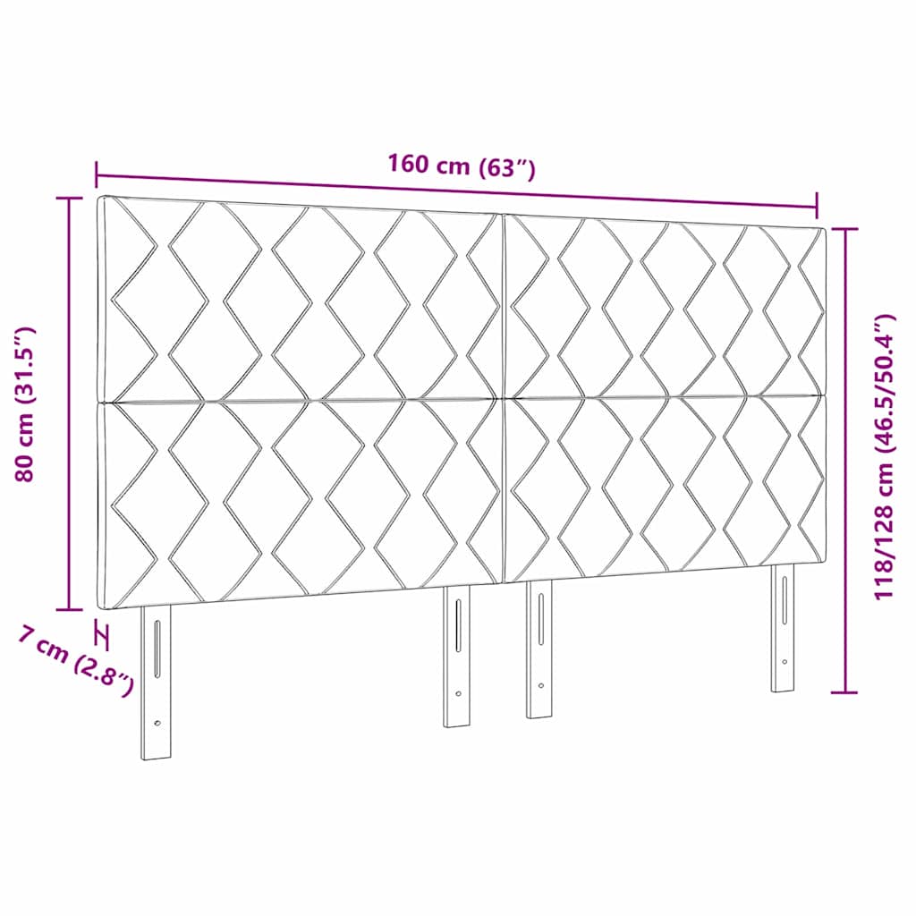 Hovedgærde med LED -strimmellys Lysegrå 160 cm Stof