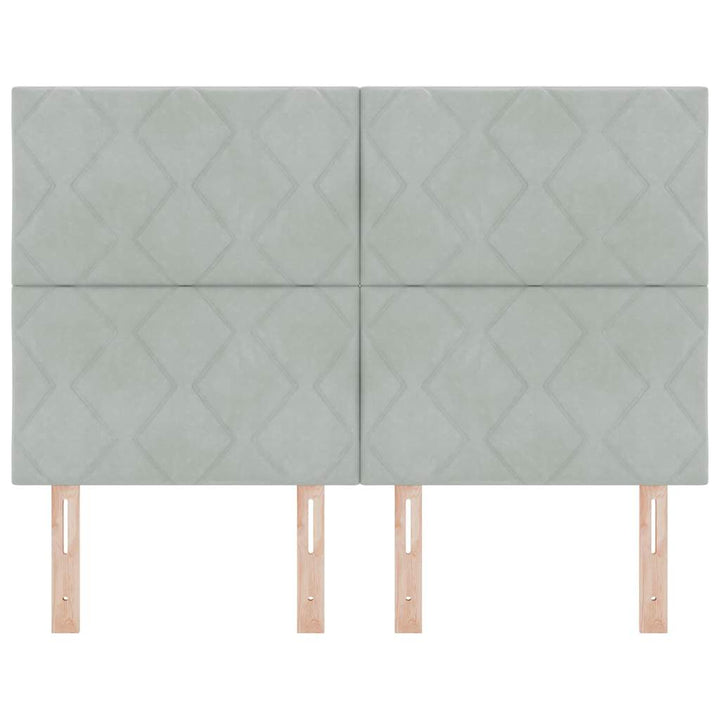 LED-sengegavl med LED -strimmellys Lysegrå 160 cm Fløjl