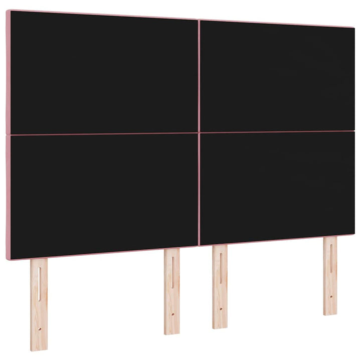 LED-sengegavl med LED -strimmellys Lyserød 160 cm Fløjl