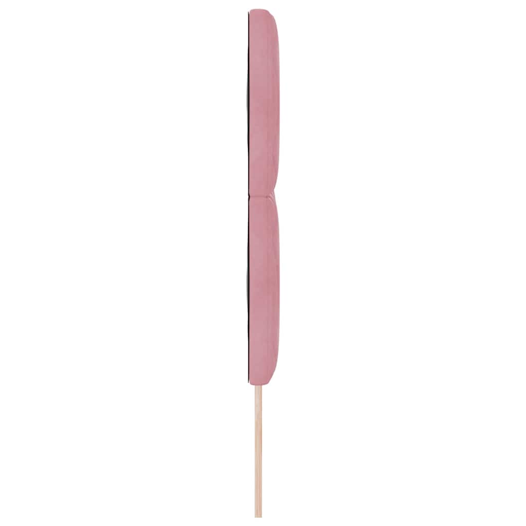 LED-sengegavl med LED -strimmellys Lyserød 160 cm Fløjl