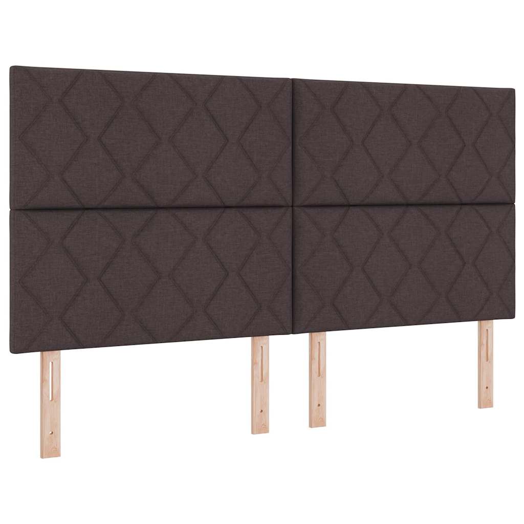 Hovedgærde med LED -strimmellys med hovedgærde Brun 180 cm Stof