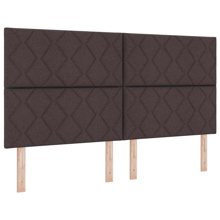 Hovedgærde med LED -strimmellys med hovedgærde Brun 180 cm Stof