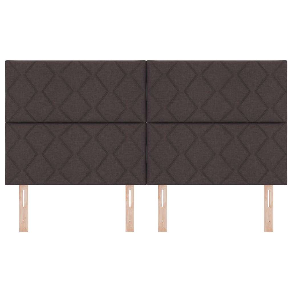 Hovedgærde med LED -strimmellys med hovedgærde Brun 180 cm Stof