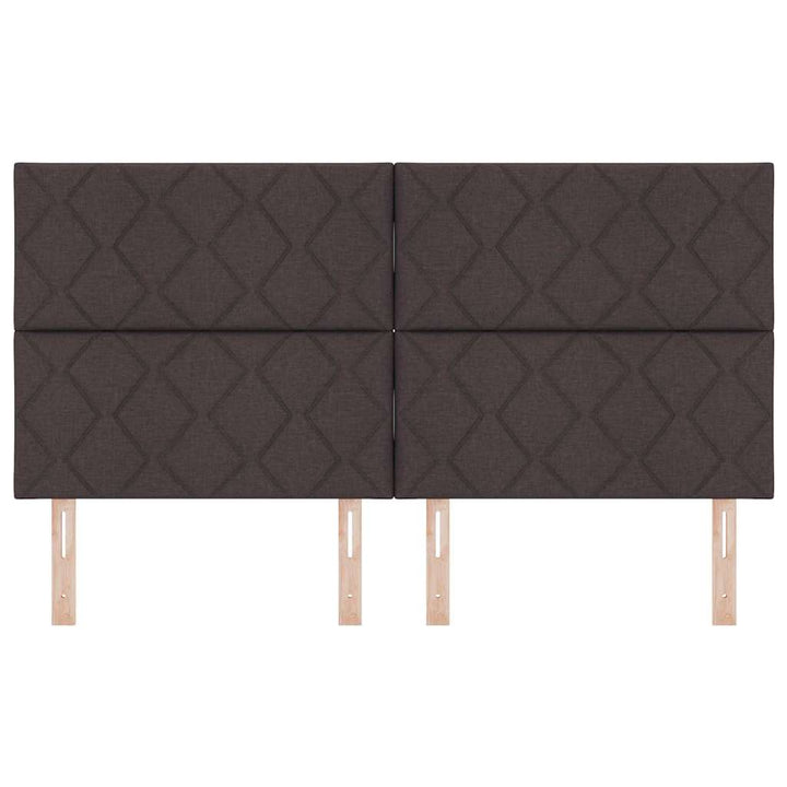 Hovedgærde med LED -strimmellys med hovedgærde Brun 180 cm Stof