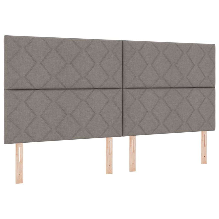 Hovedgærde med LED -strimmellys Gråbrun 200 cm Stof