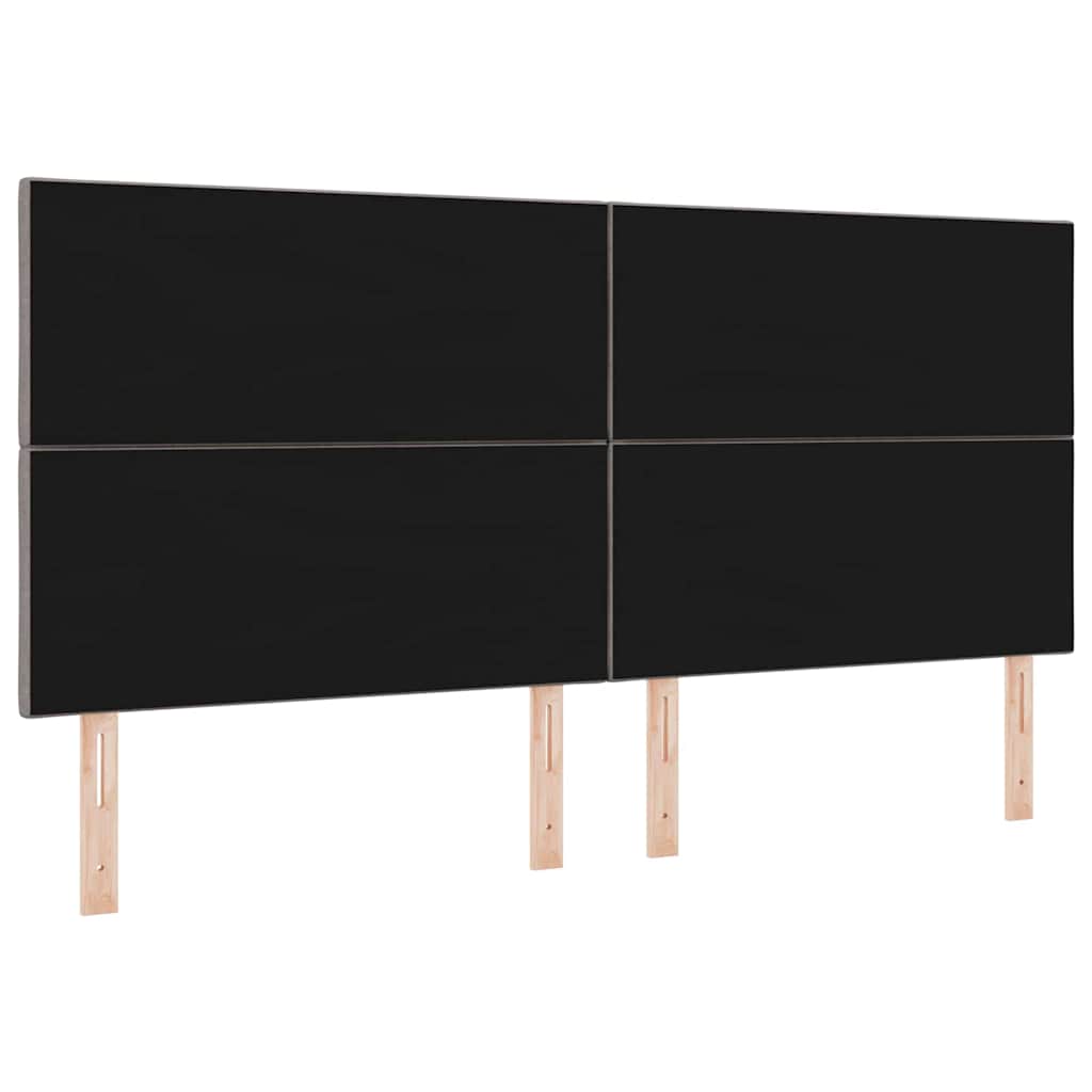 Hovedgærde med LED -strimmellys Gråbrun 200 cm Stof
